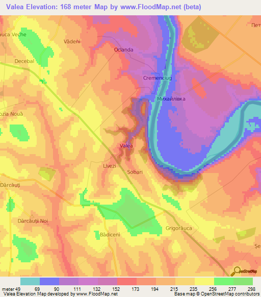 Valea,Moldova Elevation Map