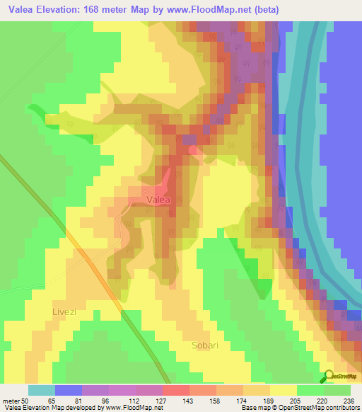 Valea,Moldova Elevation Map