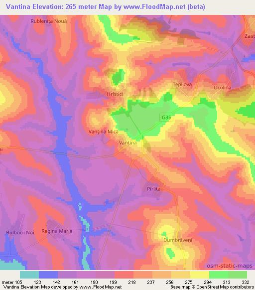 Vantina,Moldova Elevation Map