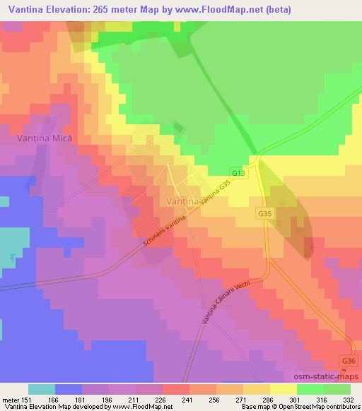 Vantina,Moldova Elevation Map