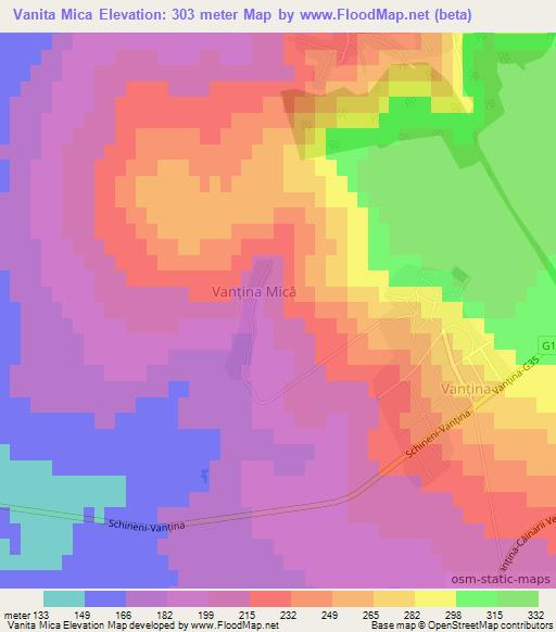 Vanita Mica,Moldova Elevation Map