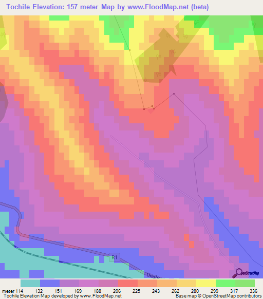 Tochile,Moldova Elevation Map