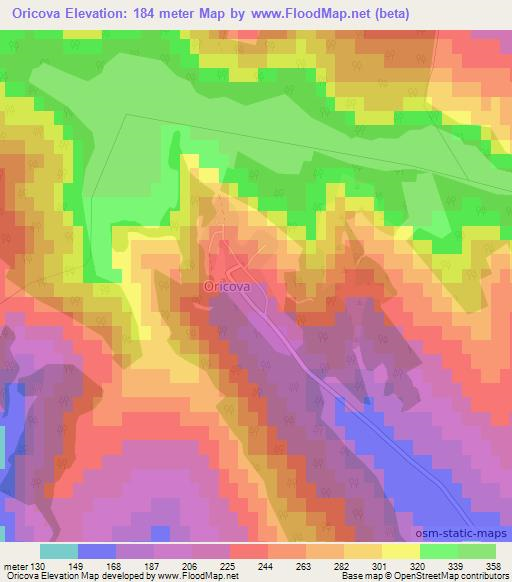 Oricova,Moldova Elevation Map