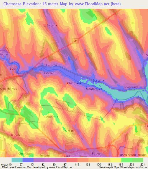 Chetroasa,Moldova Elevation Map