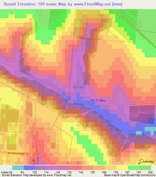 Buneti,Moldova Elevation Map