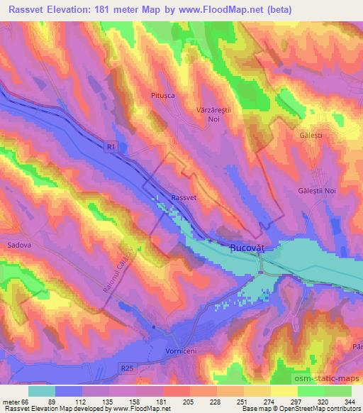 Rassvet,Moldova Elevation Map