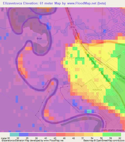 Elizavetovca,Moldova Elevation Map