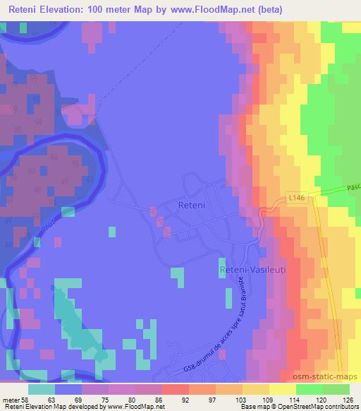 Reteni,Moldova Elevation Map