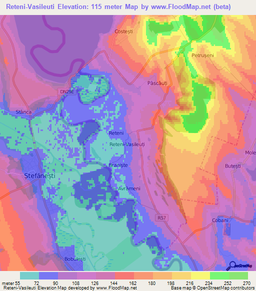 Reteni-Vasileuti,Moldova Elevation Map