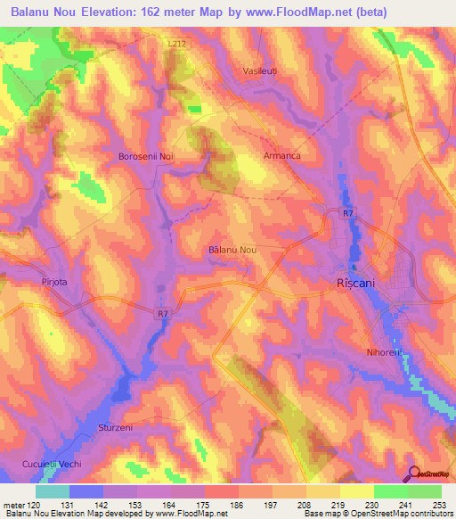 Balanu Nou,Moldova Elevation Map