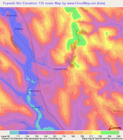 Popestii Noi,Moldova Elevation Map