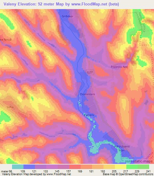 Valeny,Moldova Elevation Map