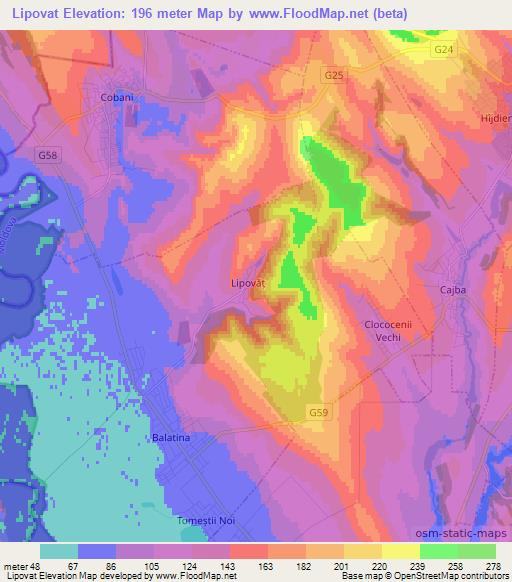 Lipovat,Moldova Elevation Map