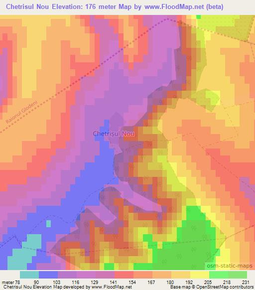 Chetrisul Nou,Moldova Elevation Map