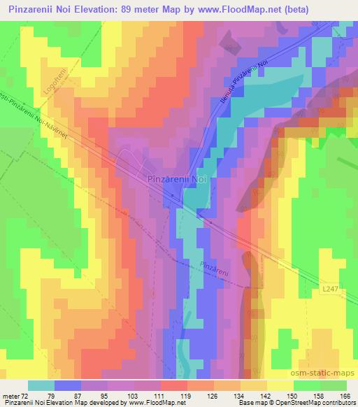 Pinzarenii Noi,Moldova Elevation Map