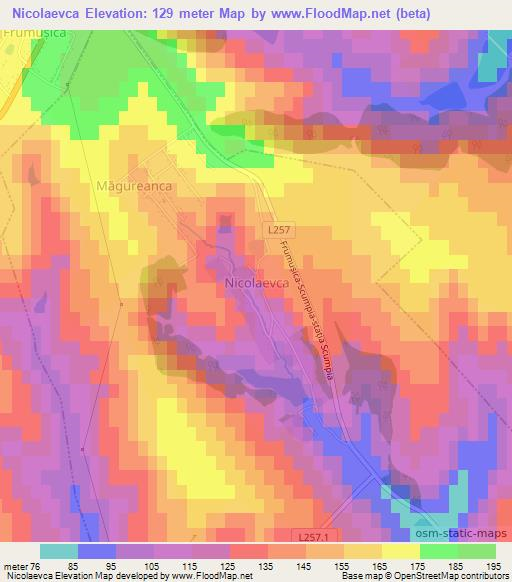 Nicolaevca,Moldova Elevation Map