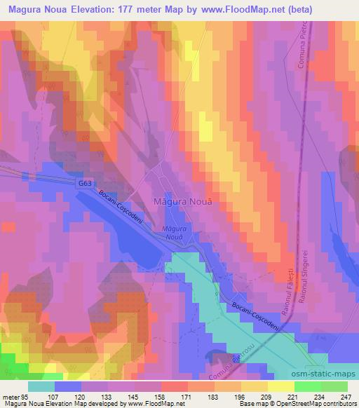 Magura Noua,Moldova Elevation Map