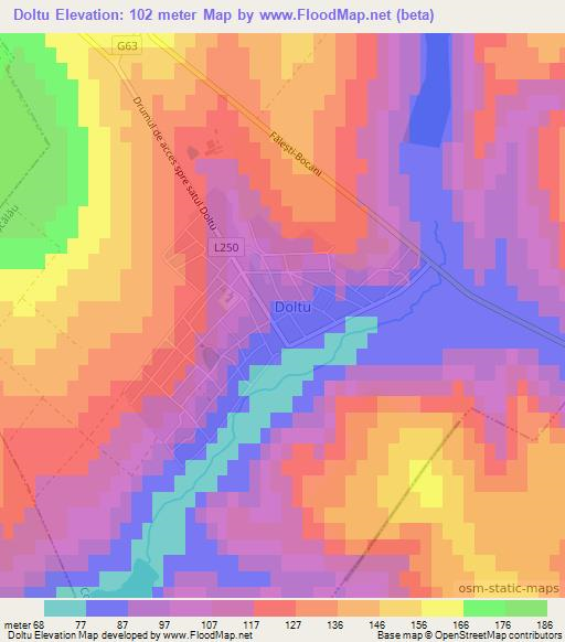 Doltu,Moldova Elevation Map