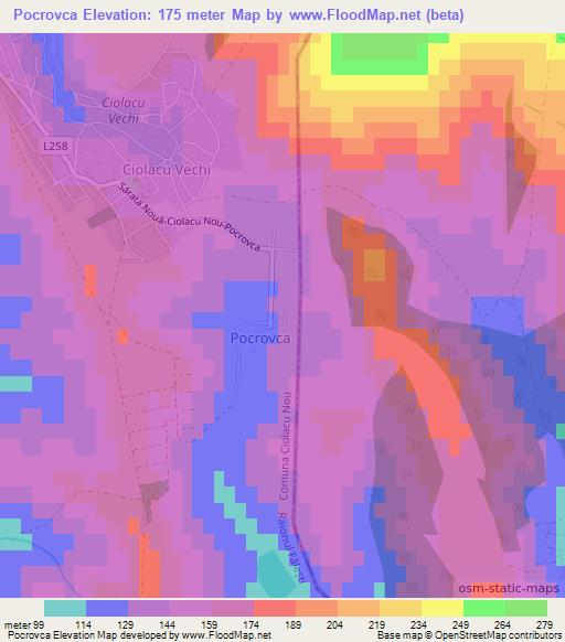 Pocrovca,Moldova Elevation Map