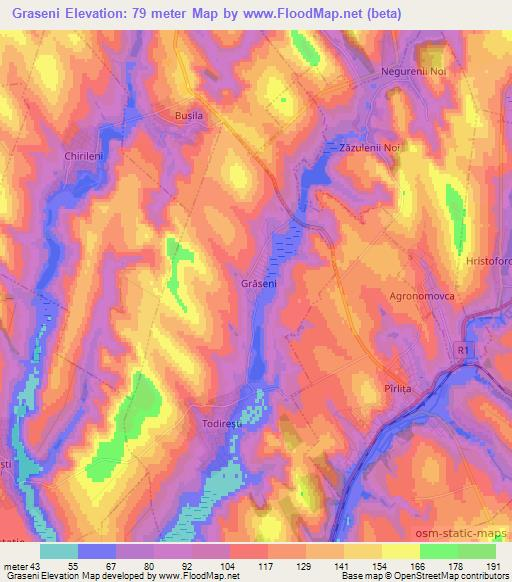 Graseni,Moldova Elevation Map