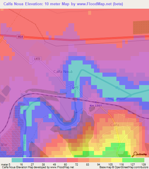 Calfa Noua,Moldova Elevation Map