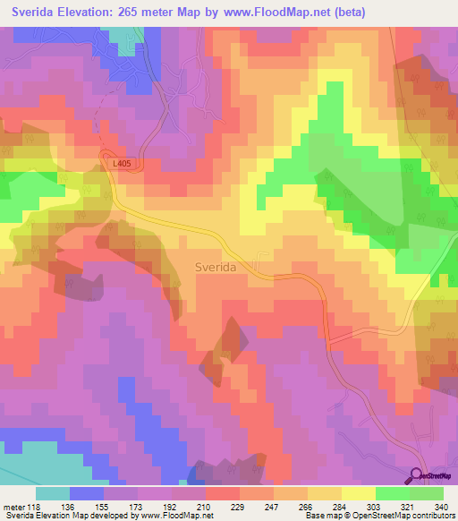 Sverida,Moldova Elevation Map