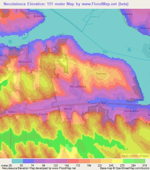 Neculaieuca,Moldova Elevation Map