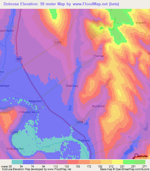 Dobrusa,Moldova Elevation Map