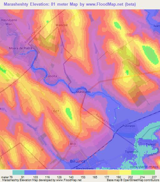 Marasheshty,Moldova Elevation Map