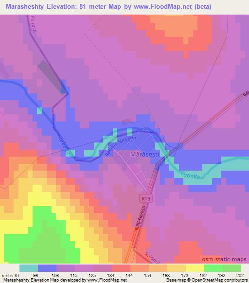 Marasheshty,Moldova Elevation Map