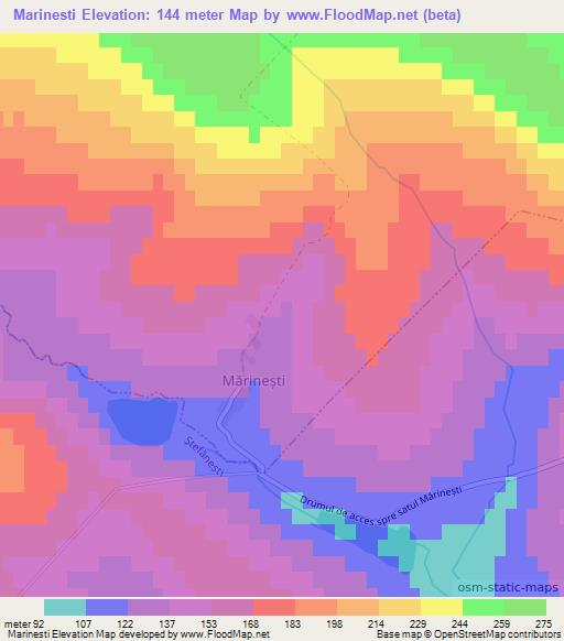 Marinesti,Moldova Elevation Map