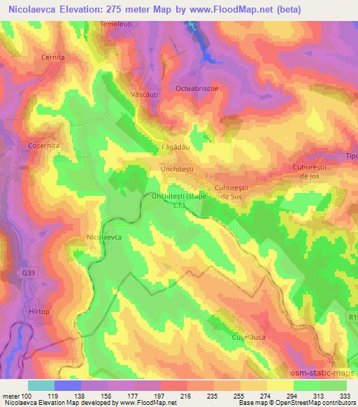 Nicolaevca,Moldova Elevation Map