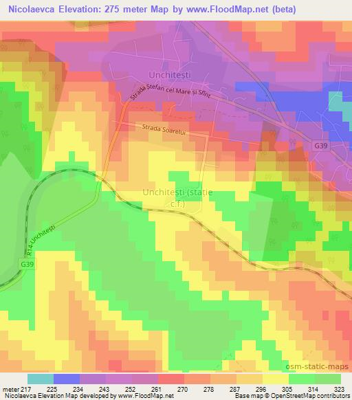 Nicolaevca,Moldova Elevation Map