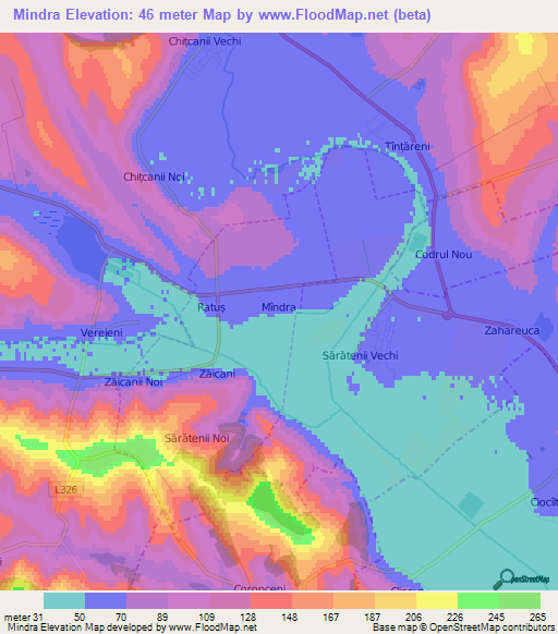 Mindra,Moldova Elevation Map