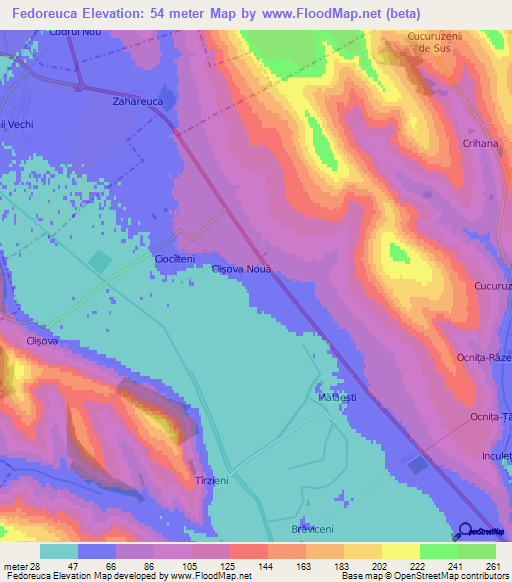 Fedoreuca,Moldova Elevation Map