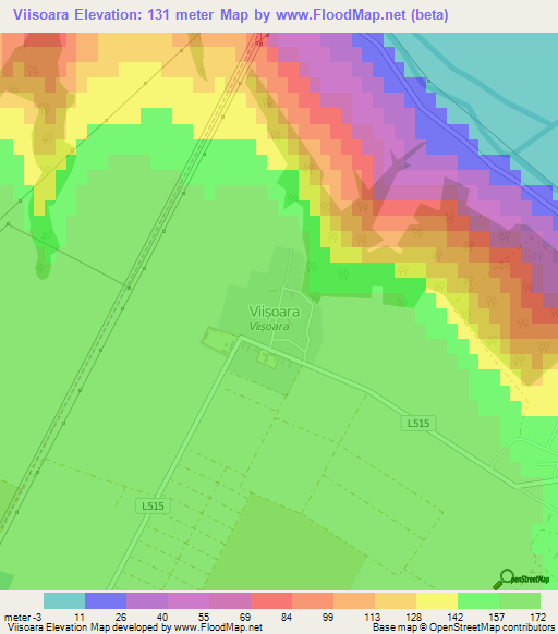 Viisoara,Moldova Elevation Map