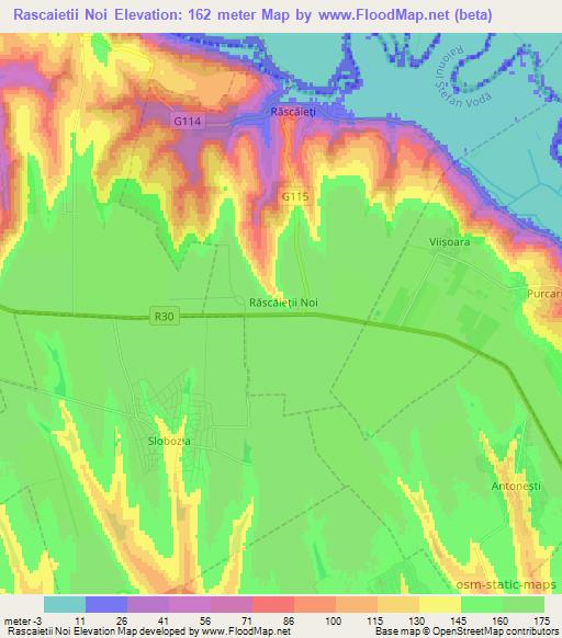 Rascaietii Noi,Moldova Elevation Map