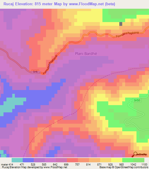 Rucaj,Albania Elevation Map