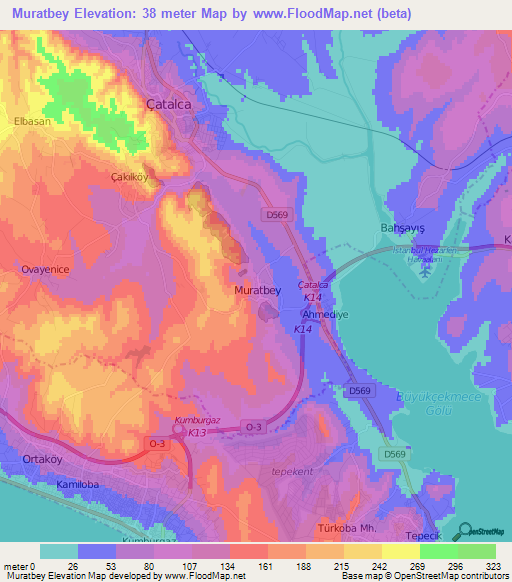 Muratbey,Turkey Elevation Map