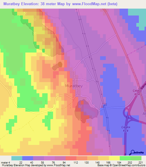 Muratbey,Turkey Elevation Map