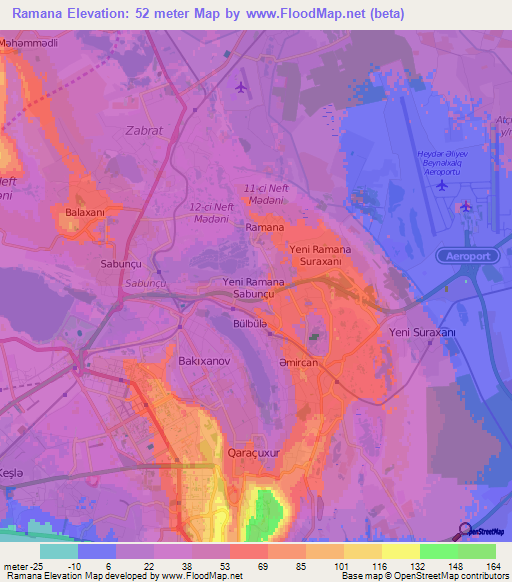 Ramana,Azerbaijan Elevation Map