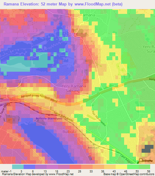 Ramana,Azerbaijan Elevation Map