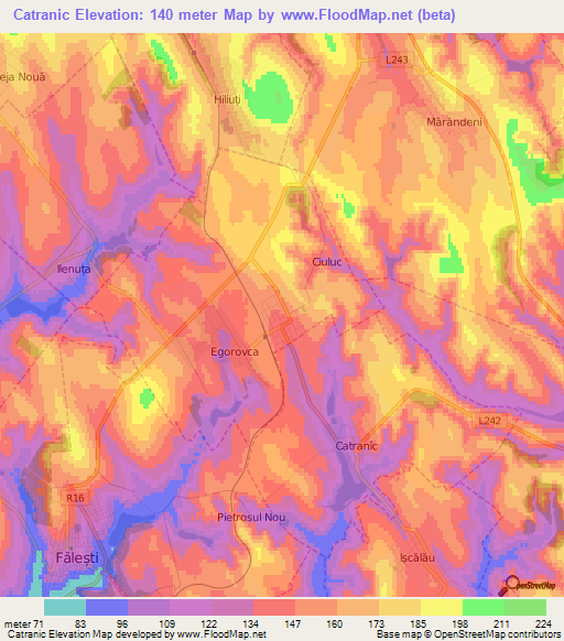 Catranic,Moldova Elevation Map