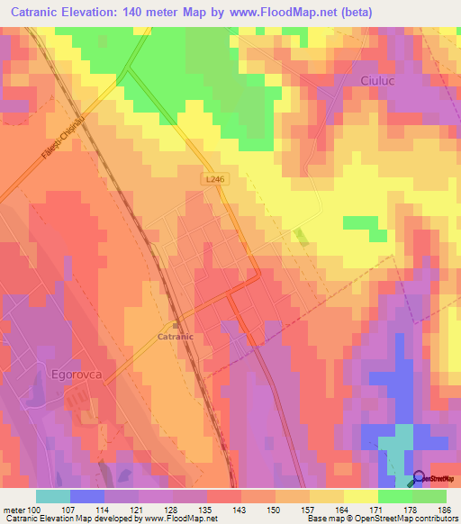 Catranic,Moldova Elevation Map