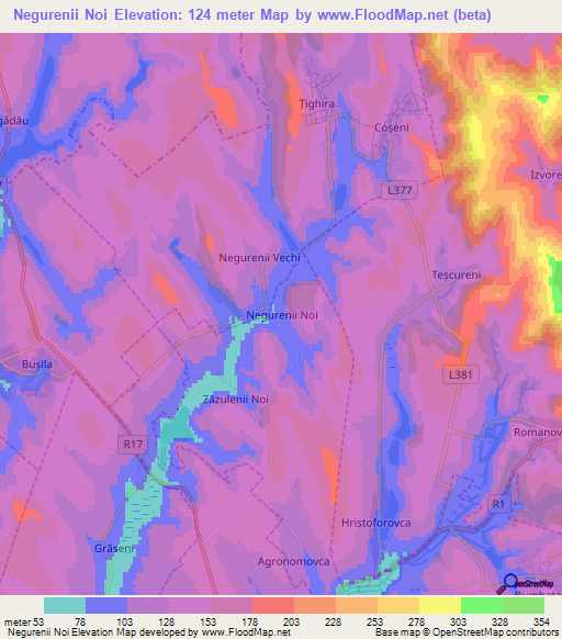 Negurenii Noi,Moldova Elevation Map