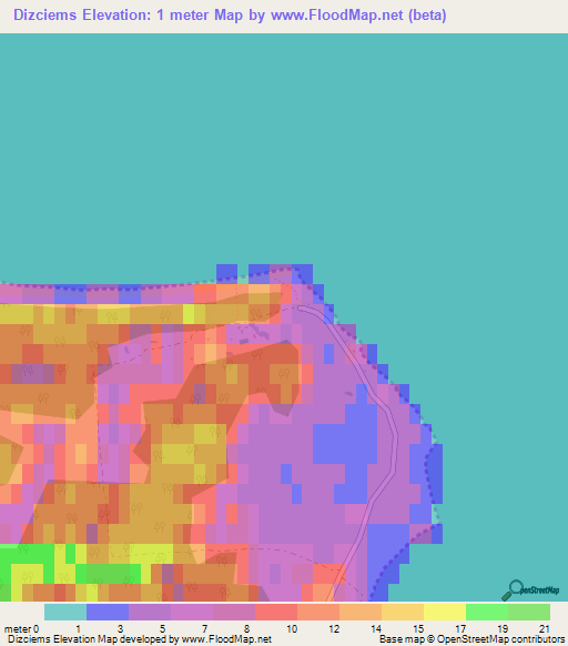 Dizciems,Latvia Elevation Map