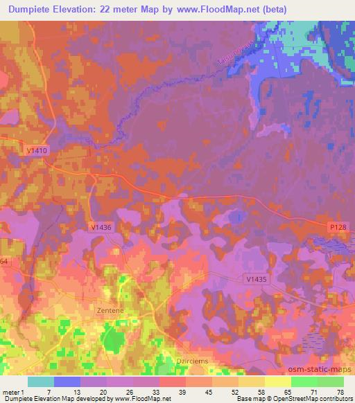 Dumpiete,Latvia Elevation Map