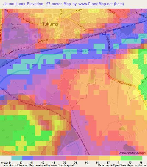 Jauntukums,Latvia Elevation Map