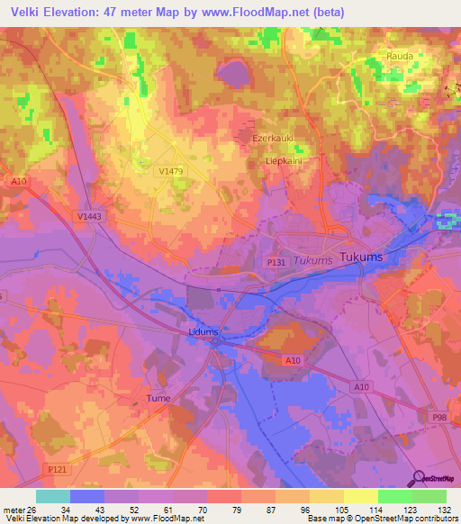 Velki,Latvia Elevation Map