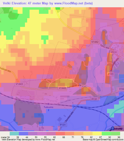 Velki,Latvia Elevation Map